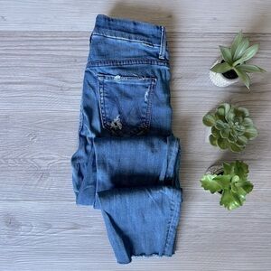 MOTHER high waisted looker graffiti girl jeans size 25